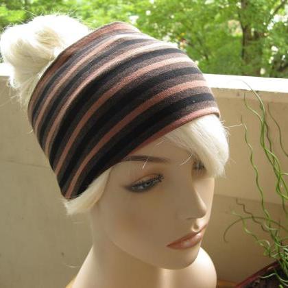 Striped Headband, Turban Head Wrap, Wide Hair..