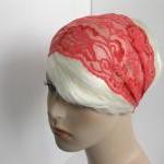 Wide Stretch Lace Headband Coral Pi..