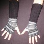 Eco Friendly Fingerless Gloves Hand Warmers Black..