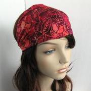 Flower Batik Fabric Headband Yoga Hair Head Wrap Women's Gypsy Bandana Pink Purple Orange Floral Cotton Print