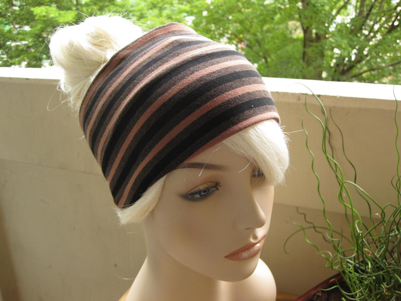 Striped Headband, Turban Head Wrap, Wide Hair Band, Women's Yoga Wrap, Wide Headband, Yoga Headband